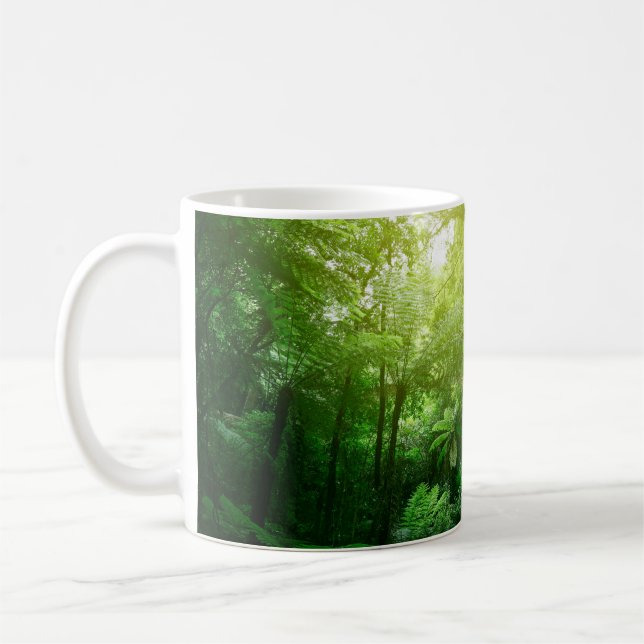 Caneca De Café Canopia da árvore solar na selva tropical  (Esquerda)