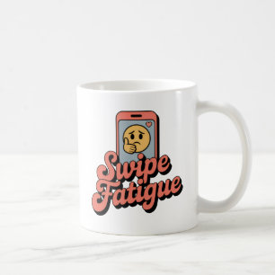Caneca De Café Cansaço de Deslizar   Romance Moderno com Emoji Ca