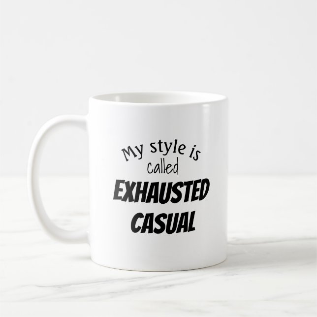 Caneca De Café Cansado Casual Engraçado (Esquerda)