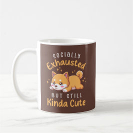 Caneca De Café Cansado Socialmente Mas Ainda Fofo - Shiba Inu