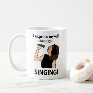 Caneca De Café Cantando Eu Me Expresso Através Da Cantação