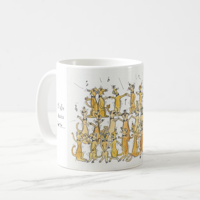 Caneca De Café Cantando Meerkat Mug (Frente Esquerda)