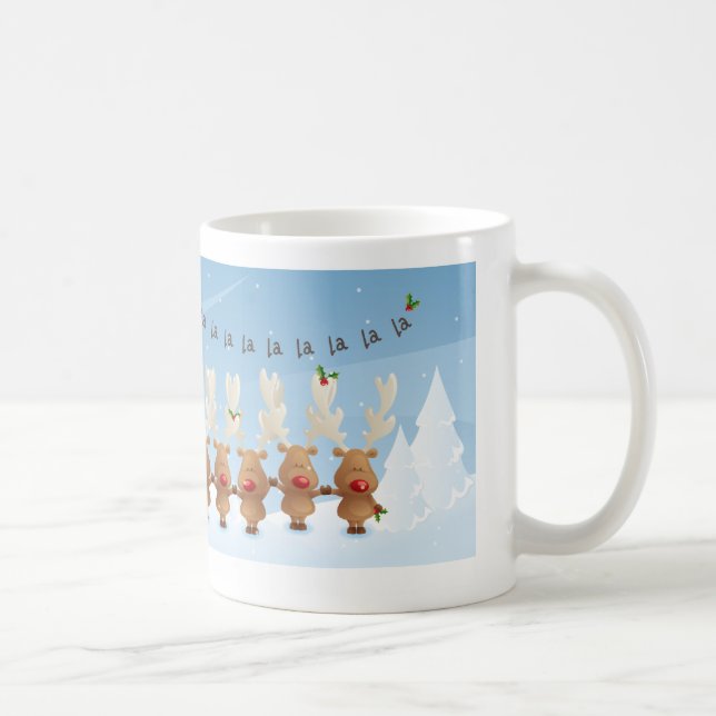 Caneca De Café Cantando Reindeer Natal Mug (Direita)