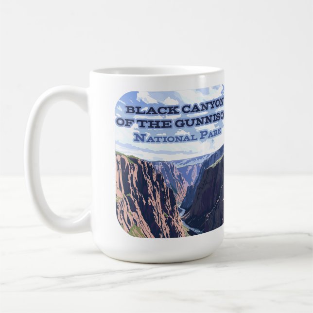 Caneca De Café Cantão Negro do Parque Nacional de Gunnison CO (Esquerda)
