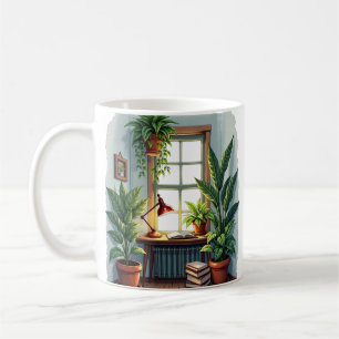 Caneca De Café Cantinho de Leitura dos Pais de Plantas - Vibraçõe