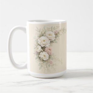 Caneca De Café Canto Botânico Romântico para um Buquê Elegante