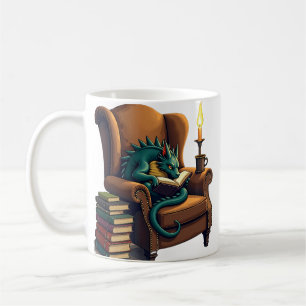 Caneca De Café Canto de Leitura da Dark Academia Booktok Ilustraç