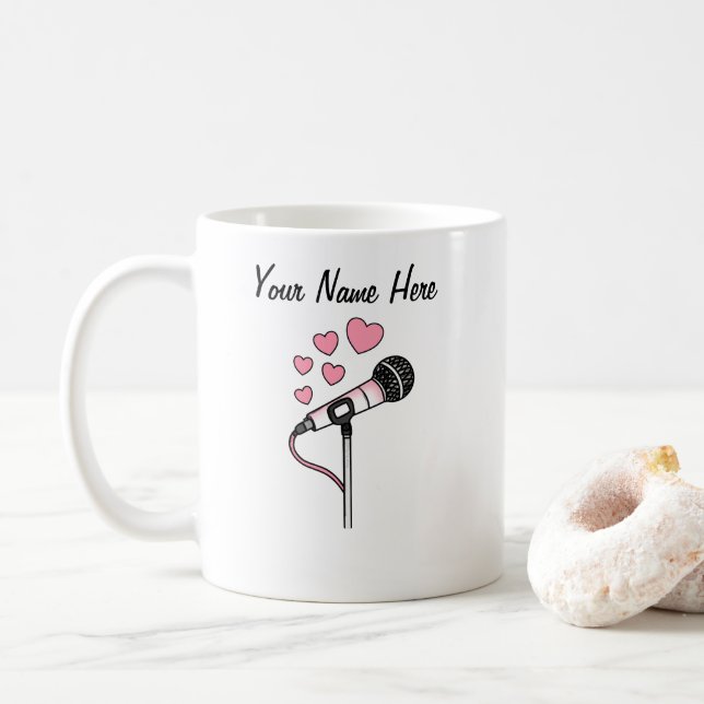 Caneca De Café Cantor de Casamento Personalizado Musical de Mug (Com Donut)