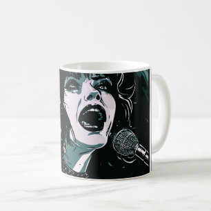 Caneca De Café Cantor Expressivo Shout It Out Amantes da Música T