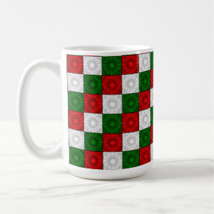 Caneca De Café Cantos Pleados-Vermelho-Branco-Verde-15oz CFFEE MU