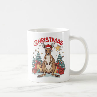 Caneca De Café Canuta de Canguru de Natal Bonita com Árvores Fest