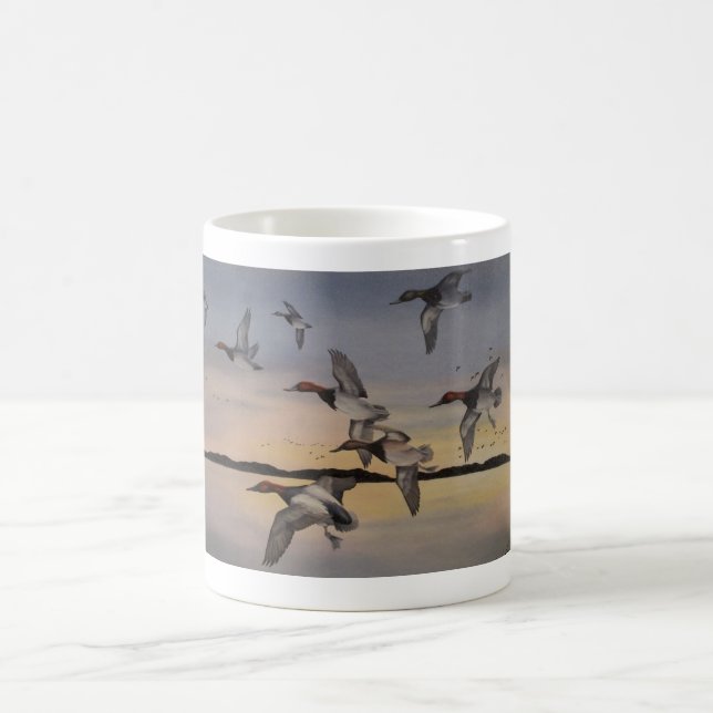Caneca De Café Canvasbacks do por do sol (Centro)
