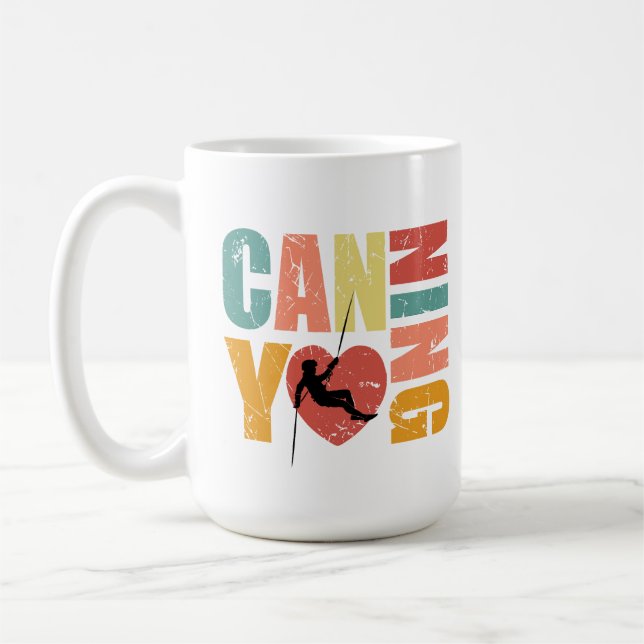 Caneca De Café Canyonering I Love Canyoning Rappelling Lover (Esquerda)