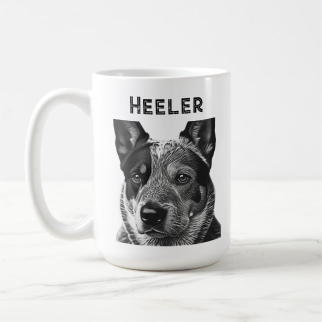 Caneca De Café Cão Blue Heeler Heeler (Esquerda)