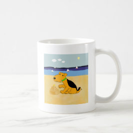 Caneca De Café Cão bonito de Airedale Terrier dos desenhos