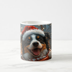 Caneca De Café Cão Border Collie Montanha-russa Natal