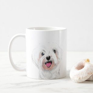 Caneca De Café Cão branco maltês, cachorrinho