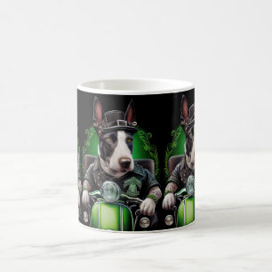Caneca De Café Cão Bull Terrier Dirigindo Bicicleta Dia de São Pa
