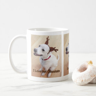 Caneca De Café Cão Cachorro Branco Bonito Chocolate Quente Natal