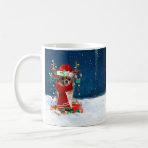 Caneca De Café Cão Chihuahua com presentes de Natal
