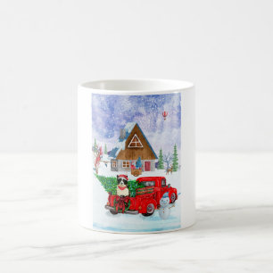 Caneca De Café Cão Collie Fronteira na Neve do Caminhão de Parto 