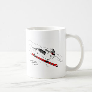 Caneca De Café Cão cómico do esqui