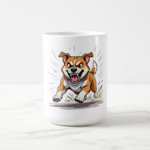 Caneca De Café Cão Correndo Feroz – Ilustração de Poder & Movimen