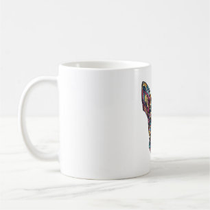 Caneca De Café Cão de Arte Geométrica de Chihuahua Mosaic