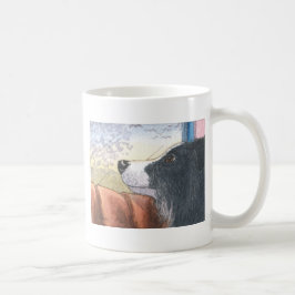 Caneca De Café Cão de border collie que espera no carro