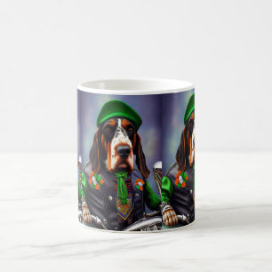 Caneca De Café Cão de Caça Bluetick Dirigindo Bicicleta Dia de Sã