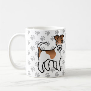 Caneca De Café Cão-De-Cartografia Branco E Com Fios Brancos Fox T