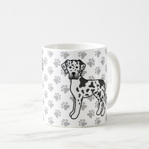 Caneca De Café Cão-de-Cartografia Gelado-Danado de Harlequin