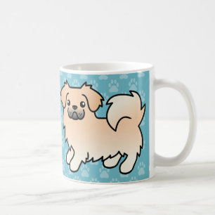 Caneca De Café Cão de Cartoon Cream Tibetan Spaniel