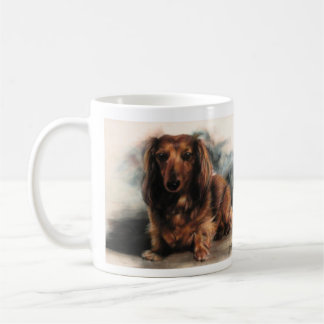 Caneca De Café Cão de Dachshund de Cabelo Longo