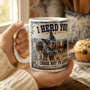 Caneca De Café Cão de Gado Australiano Personalizado Eu Ouvi Você