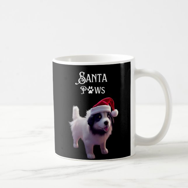 Caneca De Café Cão de Natal de Papais noeis Bons (Direita)