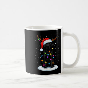 Caneca De Café Cão de Natal Labrador Black Lab Rena Luzes P