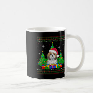 Caneca De Café Cão de Natal Santa Hat Shih Tzu, um suor feio