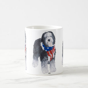 Caneca De Café Cão de Pastoreio Inglês Patriótico
