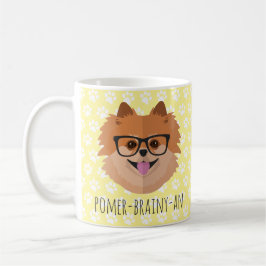 Caneca De Café Cão de Pomeranian em vidros do nerd |
