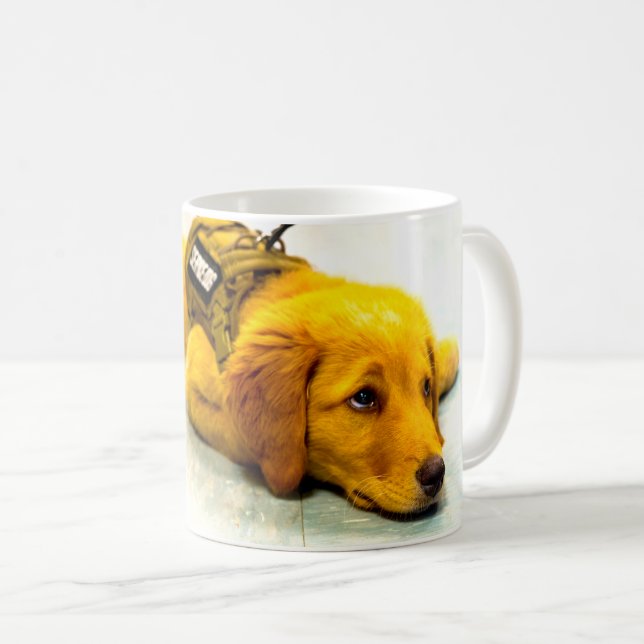 CANECA DE CAFÉ CÃO DE SERVIÇO MILITAR DOS EUA (Frente Esquerda)
