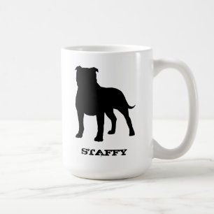 Caneca De Café Cão de Staffy da silhueta de Staffordshire bull