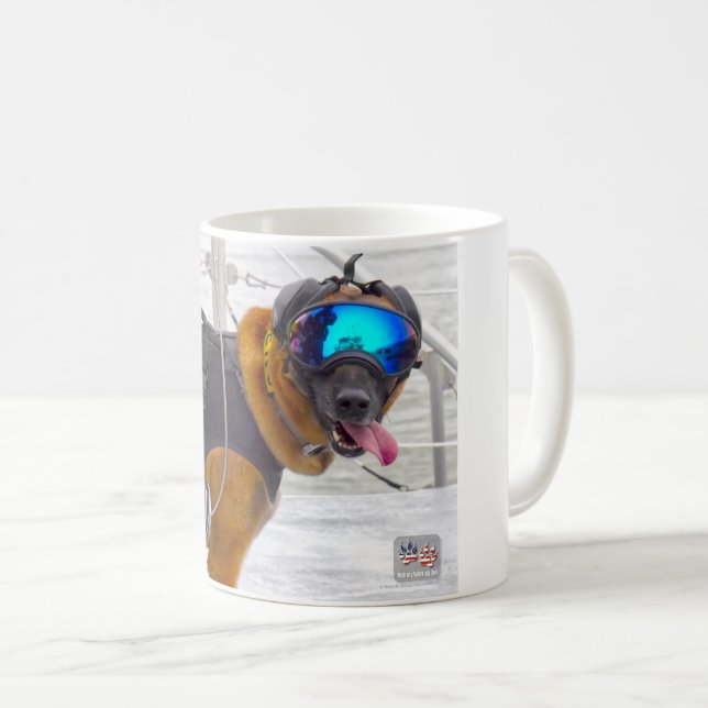 CANECA DE CAFÉ CÃO DE TRABALHO MILITAR DOS EUA (Frente Esquerda)