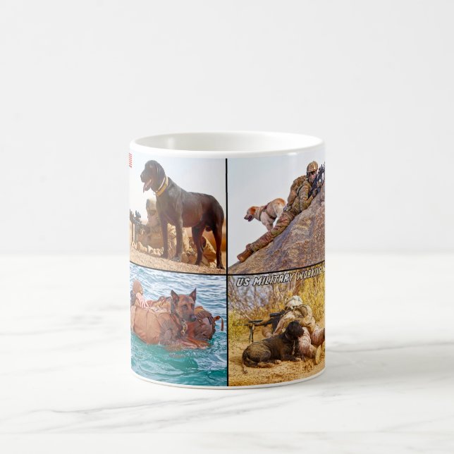 CANECA DE CAFÉ CÃO DE TRABALHO MILITAR DOS EUA (Centro)