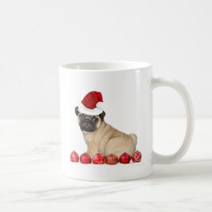 Caneca De Café Cão do pug do Natal