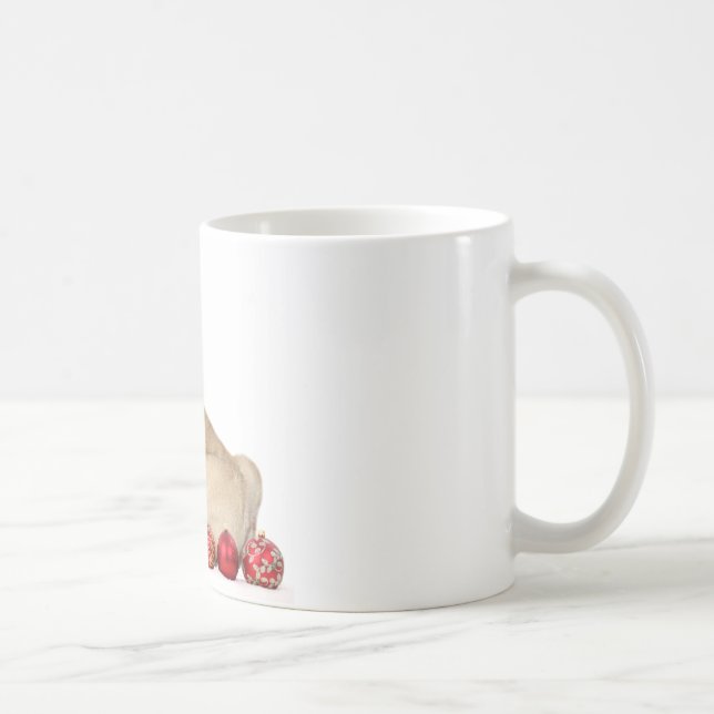 Caneca De Café Cão do pug do Natal (Direita)