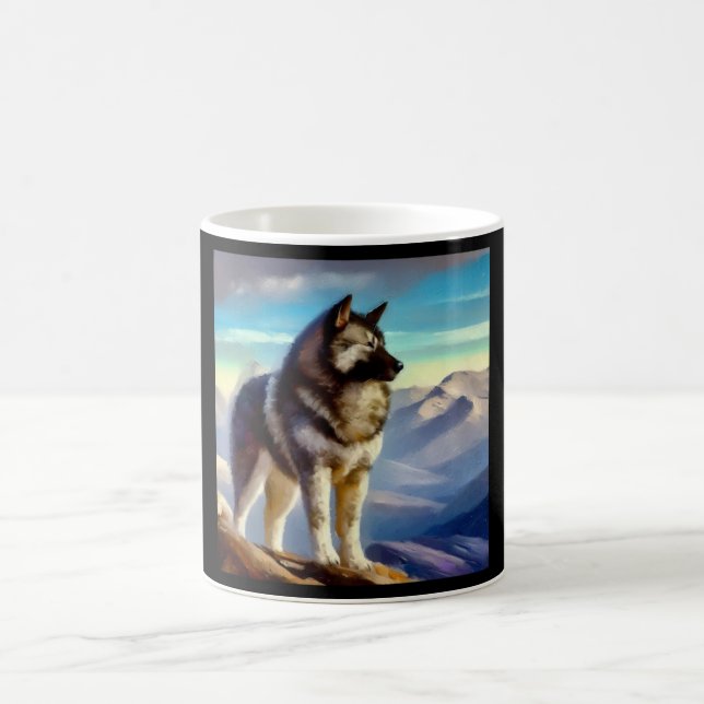 Caneca De Café Cão Elkhound Norueguês (Centro)