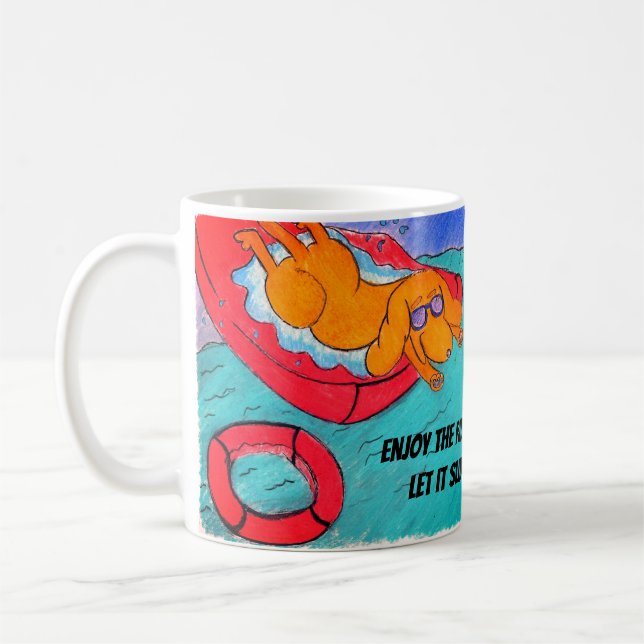 Caneca De Café Cão engraçado bonito dos desenhos animados (Esquerda)