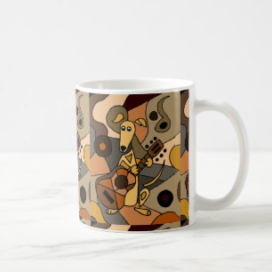 Caneca De Café Cão engraçado do galgo que joga o abstrato da