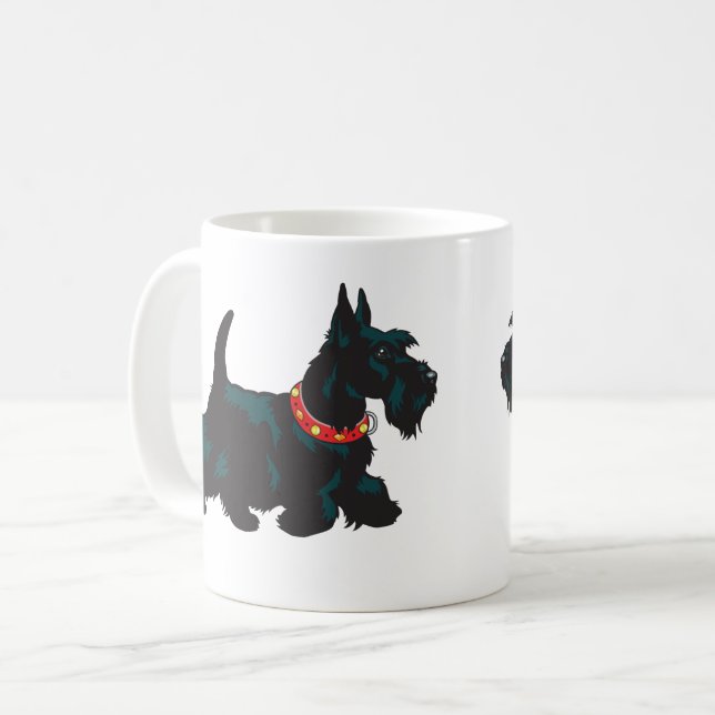 Caneca De Café cão escocês terrier (Frente Esquerda)